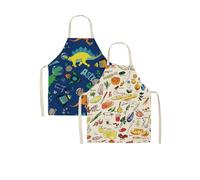 TOZBLEU Children's Aprons Set, 2 Pieces Craft Aprons for Children, Smock for Children, 4-16 Years Children's Apron Painting Apron Children Children Cooking Set Cooking Apron for Crafts Painting Baking