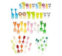 TOZBLEU Fruit Forks - 50 Pieces Mini Reusable Forks Cartoon Colorful Forks Toothpicks for Fruit Lunch Dessert Afternoon Tea Picnic