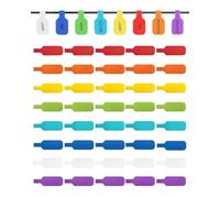 TOZBLEU Pack of 40 Large Size Cable Labels for Organizing and Identifying Your Cables, Cable Organizer, Multi Colour Labels for Handwriting, Reusable, Versatile, 8 Colours