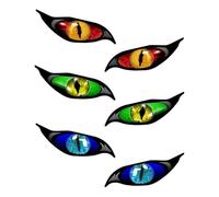 TOZBLEU Pegatinas Pegatinas 3 Pairs of Evil Eyes with Iris Vinyl Drone Motorcycle Helmet, Self-Adhesive Decal, Pegatinas, Green/Red/Blue