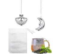 TOZBLEU Tea Strainers, 2 Tea Strainers for Loose Tea,Comes with 50 Mesh Bags,Stainless Steel Loose Tea Infuser with Extended Chain,Loose Tea Strainers,Great Gift for Tea Lovers