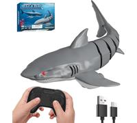 Tozinova Remote Control Shark Toy, 2.4 GHz Simulation Shark Toy Boat with LED Lights for Pools and Lakes, USB Direct Charging, Waterproof, 360°Rotate RC Shark Function for Kids Boys Girls 5 6 7 8 9