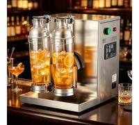 TozMvi Double-Cup Automatic Milk Tea Shaker Machine, 360° Shaking Drink Mixer 400RPM 0-120s Timer, Stainless Steel Shaker,Includes 4 Cups,for Tea, Cocktail, Juice