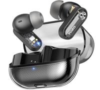 TOZO Crystal Pods Hybrid Active Noise Cancelling Earbuds, 38dB ANC Wireless Earbuds, AI-Enhanced Dual Mics for Clear Calls, Deep Bass, 35H Playtime, IPX5 Waterproof, Bluetooth 5.4, with App Custom EQ