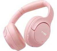 TOZO HT2 Hybrid Active Noise Cancelling Headphones, Wireless Over Ear Bluetooth Headset, 60H Playtime, Hi-Res Audio Custom EQ via App Deep Bass Comfort Fit Ear Cups, for Home Office Travel Pink