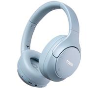 TOZO HT3 Bluetooth Headphones, Active Noise Cancelling with 5-Mic AI Chat, Wireless Over Ear Bluetooth, Hi-Res Audio, 90H Playtime, Transparency Mode, Dual Bluetooth Connection, 32 EQ Modes(Blue)