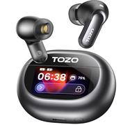 TOZO NC20 Pro Active Noise Cancelling Wireless Earbuds with Smart Touch Screen, LDAC Hi-Res Audio, Stereo Bass, 6 Mics AI Call Ear Buds, 80H Playtime, IPX8 Waterproof, 32 EQ via App, Wireless Charging