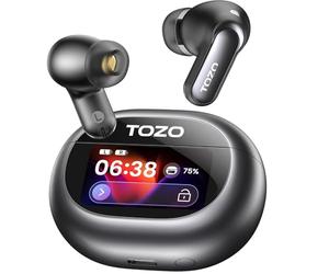 TOZO NC20 Pro Active Noise Cancelling Wireless Earbuds with Smart Touch Screen, LDAC Hi-Res Audio, Stereo Bass, 6 Mics AI Call Ear Buds, 80H Playtime, IPX8, AI Translation Earbuds, Wireless Charging