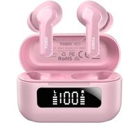 TOZO NC3 Hybrid Active Noise Cancelling Earbuds, Bluetooth 5.3 Wireless Earbuds, 12mm Drivers, 6 Mics for Clear Calls, 55H Playtime, LED Display, IPX8 Waterproof Ear Buds, with App Custom EQ (Pink)