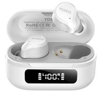 TOZO NC9 Hybrid Active Noise Cancelling Earbuds, 45dB ANC Wireless Earbuds, 6-Mic ENC for Clear Calls, Deep Bass, 59H Playtime, IPX8 Waterproof, Bluetooth 5.3 Ear Buds with App for Custom EQ (White)