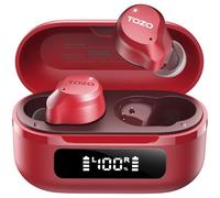 TOZO NC9 Hybrid Active Noise Cancelling Wireless Earbuds, 60H, LED Display | 6 Mic ENC Clear Calls, Deep Bass Sound, IPX8, in Ear Bluetooth 5.3 Headphones, 32 EQs, Comfort Fit Ear Buds for Office, Red