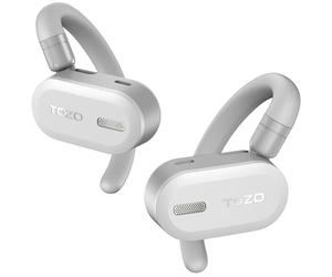 TOZO O2 True Open Ear Wireless Headphones Lightweight with Multi-Angle Adjustment, Bluetooth 5.3 Earbuds with Dual-Axis Design for Long-Lasting Comfort, Crystal-Clear Calls for Driving, White