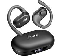 TOZO OpenWear Open-Ear Headphones, AI Translation Earbuds for 164 Languages, Bluetooth 5.4 with Smart Digital Display, Fast Charging, ENC Noise Cancelling Running Headphones for Sports, Office (Black)