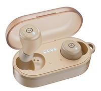 TOZO T10 Wireless Earbuds Bluetooth 5.3 Headphones, App Customize EQ, Ergonomic Desigh, 55H Playtime, Wireless Charging Case, IPX8 Waterproof Powerful Sound in-Ear Headset Khaki (New Upgraded)