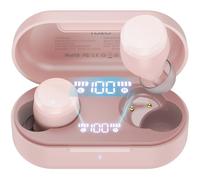 TOZO T12 Bluetooth 5.3 Wireless Earphones with Built-in Noise Cancelling Microphone ENC 55 Hours Playtime, Customizable App, IPX8 Equalizer, LED Digital Display, Rose Gold