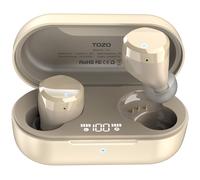 TOZO T12 Wireless Earbuds Bluetooth 5.3 Headphones Premium Sound Performance Touch Control LED Digital Display Wireless Charging Case Earphones (Champagne, Large)