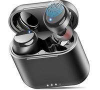 TOZO T6 True Wireless Earbuds Bluetooth Headphones Touch Control with Wireless Charging Case IPX8 Waterproof Stereo Earphones in-Ear Built-in Mic Headset Premium Deep Bass for Sport (Black)