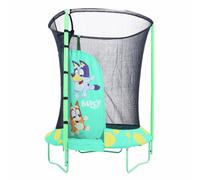 Bluey 4.5ft Trampoline with Enclosure Outdoor Garden Trampoline for Kids Zip Free IGLOO Door Padded Net Low Height Frame Active Play for Ages 3+