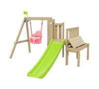TP Forest Toddler Wooden Pink Quadpod Swing Set & Slide - FSC certified