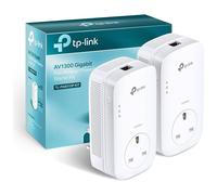 TP-Link 1-Port Gigabit Passthrough Powerline Starter Kit, Data Transfer Speed Up to 1300 Mbps, Ideal for HD Video Streaming and Online Gaming, No Configuration Required, UK Plug (TL-PA8010PKIT), New