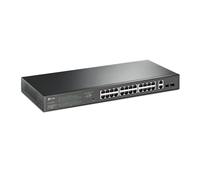 TP-LINK 28-Port PoE+ Easy Smart Gigabit Switch, 24-Port PoE+, 2 SFP Ports, Rackm
