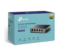 TP-LINK (TL-SF1005P) 5-Port 10/100 Unmanaged Desktop Switch, 4 Port PoE, Steel Case