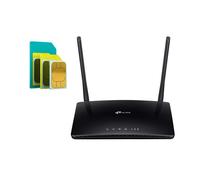 Tp-Link Archer MR200 WiFi 4G Router (AC 750, Dual-band) & 120 GB Data Pay As You Go SIM Card Bundle, Black