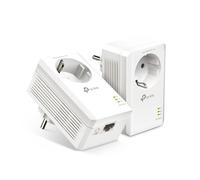 TP-Link TL-PA7017PKIT Gigabit Passthrough Powerline Adapter Starter Kit, Powerline Network Adapters Speed up to 1000 Mbps, 4K Video Streaming & Online Gaming, No Configuration Required, Plug and Play