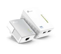 TP-LINK TL-WPA4220KIT AV600 Powerline 300 M Wi-Fi Extender/Booster/Hotspot with Two Ethernet Ports, Starter Kit/Twin Pack (Easy Configuration, Wi-Fi Clone for Smartphone/Tablets/Laptop)