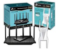 TP-Link AXE5400 Tri-Band Wi-Fi 6E Router and Tri-Band Mesh Wi-Fi 6E Range Extender Bundle, Wi-Fi Speed up to 5400 Mbps, Built-In Access Point Mode (Archer AXE75 & RE815XE)