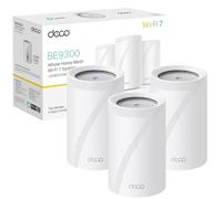 TP-Link Deco BE9300(3-pack) BE9300Mbps Whole Home Mesh WiFi 7 System, High Coverage Tri-Band WiFi Booster with 4x 2.5 Gbps Ports, 4K-QAM 320 MHz Bandwidth, Works with Amazon Alexa & Google, Homeshield