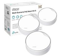 TP-Link Deco X50-PoE(3-pack) AX3000Mbps Mesh WiFi 6 System with PoE, 2.5 GbE Port, AI-Driven WiFi Booster Router covers up to 600m2, Connect up to 150 devices, 1.0 GHz Dual-Core CPU, HomeShield