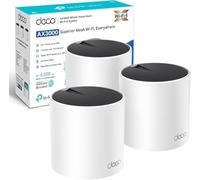 TP-Link Deco X55(3-pack) AX3000Mbps Whole Home Mesh WiFi 6 System, AI-Driven Seamless Mesh, Coverage 6,500 ft2, 150 Devices Connection, WiFi Router, Extender Booster, Easy Setup, Alexa&Google Home