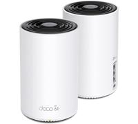 TP-Link Deco XE75 Wi-Fi 6E Mesh WLAN Set (2 Pack), AX5400 Tri-Band Router & Repeater (Range up to 510 m², WPA3, Ideal for Large Houses, Compatible with Amazon Alexa, 6X Gigabit Ports) White