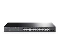 TP-Link T1500-28PCT (TL-SL2428P) 24-Port 10/100 Mbps + 4-Port Gigabit Smart Managed PoE+ Switch with 2 Combo Gigabit SFP Slots (Supports Fast 24 PoE+ Ports, 192 W Budget, Rackmount)