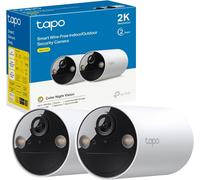TP-LINK (TAPO C410) Smart Wire-Free 2K Indoor/Outdoor Security Cameras (2-Pack) 6400mAh Battery Colour Night Vision AI Detection Alarms 2-Way Audio No Hub Required