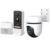 Tp-Link Tapo D230S1 2K 5 MP WiFi Video Doorbell with Chime & C510W 2K WiFi Security Camera Bundle, White