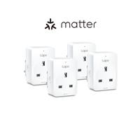Tapo P110M (4-pack) Smart Plug, WiFi Plug, Energy Monitoring, Electricity Usage Monitor, MATTER Certified, App Remote Control, Alexa, Voice Control with Alexa & Google, Away Mode, Compact Design