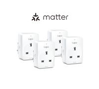 Tapo P110M (4-pack) Smart Plug, WiFi Plug, Energy Monitoring, Electricity Usage Monitor, MATTER Certified, App Remote Control, Alexa, Voice Control with Alexa & Google, Away Mode, Compact Design