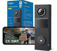 Tapo TD20 2K Battery Video Doorbell No Monthly fee,160° Doorbell Camera Wireless,Ring Doorbell Wireless,2 Way Audio,Doorbell Calls,AI Detection,180 days battery life,IP54,APP Control,Alexa/Google Home
