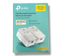 TP-Link TL-PA4010P KIT AV600 Passthrough Powerline Adapter Starter Kit Sealed UK