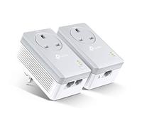 TP-Link TL-PA4022PKIT Passthrough Powerline Adapter Starter Kit, No Configuration Required, HD video streaming & Online Gaming, UK Plug