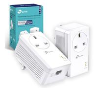 TP-Link TL-PA7017PKIT Gigabit Passthrough Powerline Adapter Starter Kit, Powerline Network Adapters Speed up to 1000 Mbps, 4K Video Streaming & Online Gaming, No Configuration Required, Plug and Play