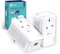 TP-Link TL-PA7017PKIT Gigabit Passthrough Powerline Adapter Starter Kit, Powerline Network Adapters Speed up to 1000 Mbps, 4K Video Streaming & Online Gaming, No Configuration Required, Plug and Play