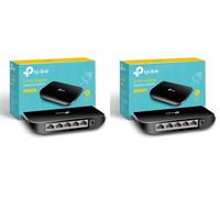 TP-Link TL-SG1005D, 5 Port Gigabit Ethernet Network Switch, Ethernet Splitter, Hub, Desktop and Wall-Mounting, Plastic Case, Plug and Play, Energy-Saving, Black (Pack of 2)