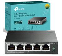 TP-Link TL-SG105PE Managed 5-Port Gigabit PoE Network Switch, 4 Port PoE+ Ethernet Splitter Extenders up to 65W Power Budget, Support Network Monitoring, Traffic Prioritization, Auto Recovery, VLAN