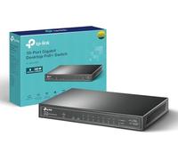 TP-Link TL-SG1210P 10-Port Gigabit Desktop Switch with 8 Port PoE+ Ethernet Switch ( 30W/PoE port & 63W for all PoE ports, No Configuration Required)