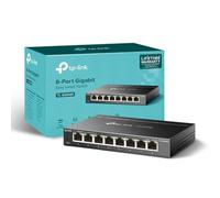 TP-Link Managed Network Switch 8-Port Gigabit, Support QoS VLAN IGMP Snooping, Network Monitoring through Web Interface, 3.68 W(TL-SG608E), Black