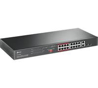 TP-LINK 16-Port 10/100Mbps + 2-Port GB Unmanaged PoE Switch, 2 combo GB SFP Rack