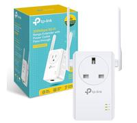 TP-Link TL-WA860RE WiFi Extender Booster with Passthrough Socket, Ethernet Port N300Mbps, Internet Booster, WiFi Repeater,WiFi Extender,App Control, WiFi Booster Range Extender, Plug and Play,UK Plug
